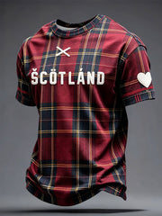 Men's Scotland Football Lover Heart Art Printed T-Shirt