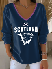 Women's Scottish Rugby lovers V-Neck T-Shirt