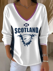 Women's Scottish Rugby lovers V-Neck T-Shirt