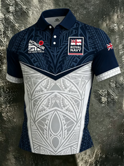 Men's British Navy Print polo shirt