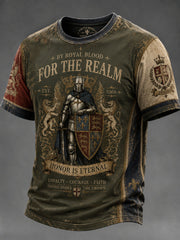 Men's British Knight Royal Arms Printed T-Shirt
