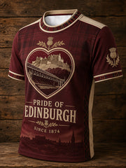 Men's Hearts Edinburgh Scotland Football Lover Printed T-shirt