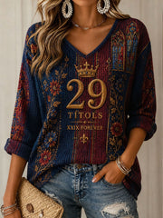 Women's Spain Orgull Blaugrana Football Lover Art Printed Linen T-shirt