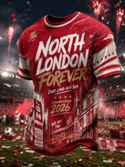 Men's Gift For Football Fans Print Casual Short Sleeve T-shirt