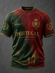 Men's Portuguese Football Printed Casual short sleeves t-shirt