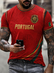Men's Portugal Football Printed T-shirt