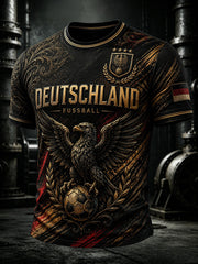 Men's Vintage Deutschland Football Fan Printed T-shirt