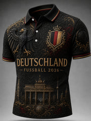 Men's Vintage Deutschland Football Fan Printed Shirt