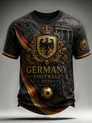 Men's Vintage Deutschland Football Fan Printed T-shirt