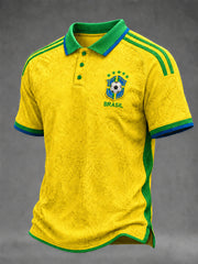 Men's Brazil Football Fan Gift Short Sleeve Top