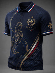 Men's French Football Fan Print Shirt
