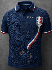 Men's French Football Fan Print Shirt