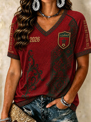 Women's Moroccan Football V-Neck T-Shirts