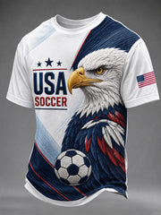 Men's USA Soccer Fan Printed Casual T-shirt