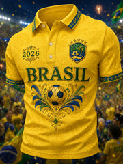 Men's Brazil Football Fan Gift Short Sleeve Top