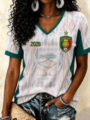 Women's 2026 Senegal Football V-Neck T-Shirts