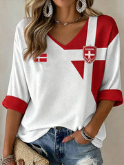Women's Denmark Football Waffle T-shirt