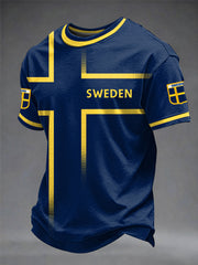 Men's Swedish Football Printed T-shirt