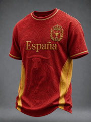 Men's Spanish Football Printed T-shirt