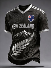 Men's NZ Football Lover Art Printed T-shirt