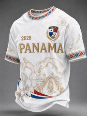 Men's Panama Soccer Printed Casual T-Shirt