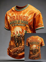 Men's Ivory Coast Elephant Pride Art Printed T-shirt