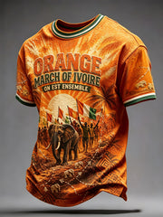 Men's Ivory Coast Elephant Pride Art Printed T-shirt