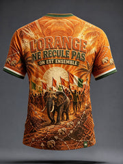Men's Ivory Coast Elephant Pride Art Printed T-shirt