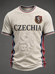Men's CZECHIA Football Printed T-shirt