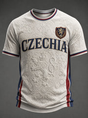 Men's CZECHIA Football Printed T-shirt