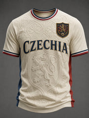 Men's CZECHIA Football Printed T-shirt