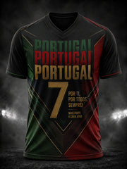 Men's Portugal Football Legend Graphic V-neck T-shirt