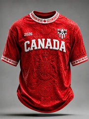 Men's Canada Soccer Printed Casual T-Shirt