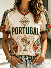 Women's Portugal Printed short-sleeved T-shirt