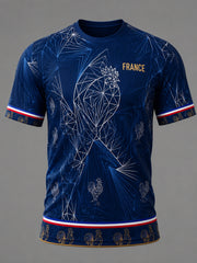 Men's France Print Casual Tee