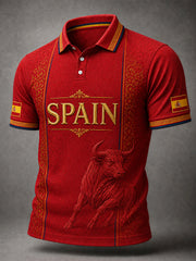 Men's Spain Print Casual Polo
