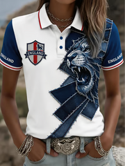 Women's England Printed polo T-shirt
