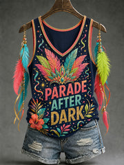 Women's Caribbean Carnival Print Casual Vest