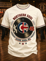 Men's Retro Northern Soul Print Casual Tee