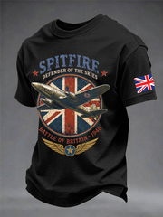 Men's Battle of Britain Printed imitation cotton short-sleeved T-shirt