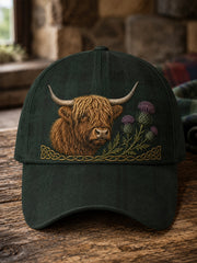 Unisex Highland Cow Celtic Plaid Print Hat