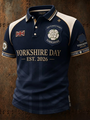 Men's Yorkshire Day White Roses Art Printed polo shirt