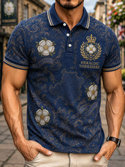 Men's Yorkshire White Roses Art Printed Casual Tops
