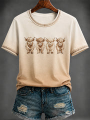 Women's Scottish Highland cattle Printed T-shirt