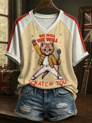 Women's UK Music Lover Q Art Printed T-shirt