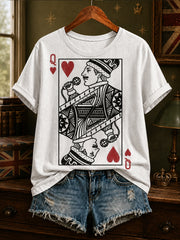 Women's UK Music Lover Q Art Printed T-shirt