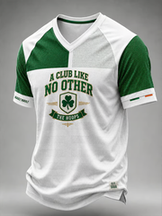 Men's football Lover Printed V-neck T-shirt