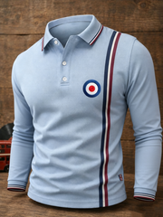 Men's Mods Culture UK Music Lover Business Style Printed long sleeve polo