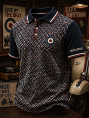 Men's Mods Culture UK Music Lover Business Style Printed polo shirt