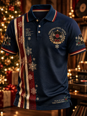 Men's Mods Culture UK Music Lover Christmas Printed long sleeve polo